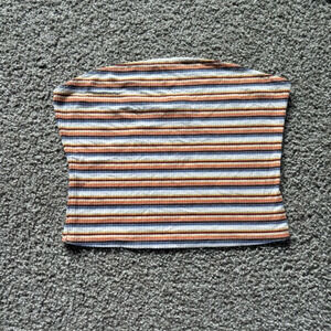 Garage Striped Tube Top Sz L Cropped Stripes Retro Strapless Y2K Minimalist Snug